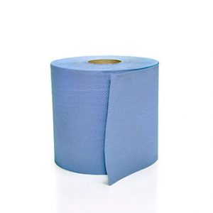 80 Metres Deluxe Embossed 2 Ply CentreFeed Blue Roll-UK Made 